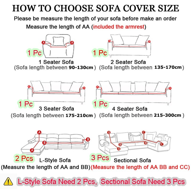Sofa Cover for Living Room Thick Elastic Polar Fleece Cover for Sofa Couch Armchair 1/2/3/4 Seater L Shaped Corner Sofa Cover