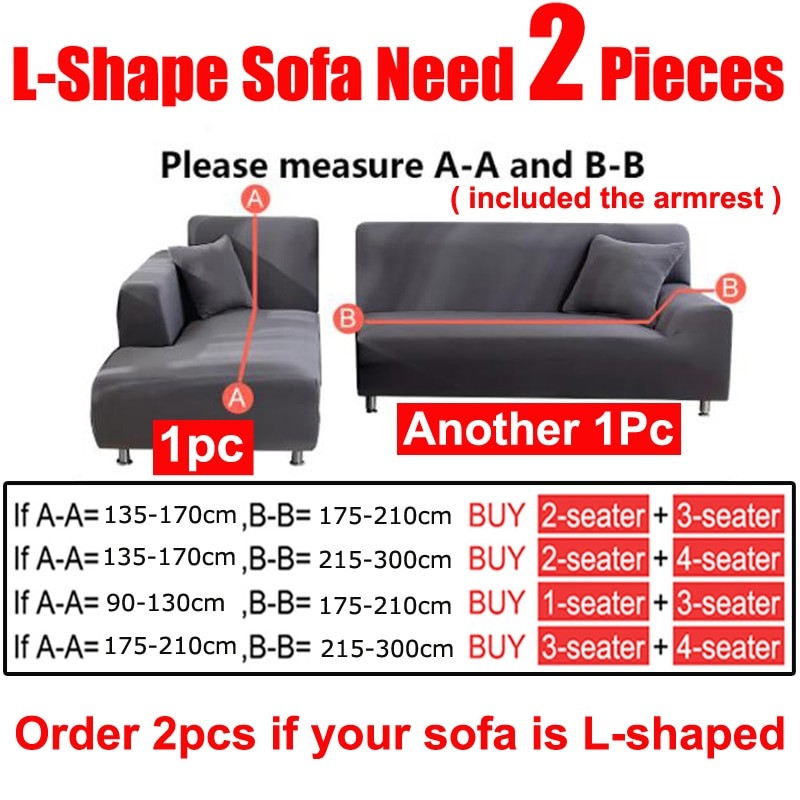 Sofa Cover for Living Room Thick Elastic Polar Fleece Cover for Sofa Couch Armchair 1/2/3/4 Seater L Shaped Corner Sofa Cover