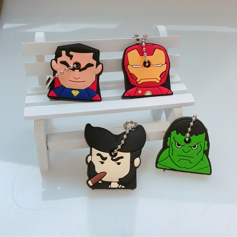 1PCS Cartoon Creative Key Holder PVC Soft Keychain Ornament Pendant Cute Silicone Protective key Case Cover For Keys