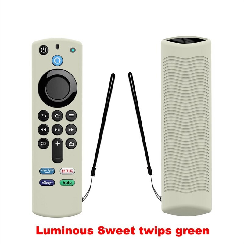 1pc Remote Case Replacement for TV Stick Alexa Voice Remote (3rd Gen) 2021 Release Silicone Protective Case Sleeves With Lanyard