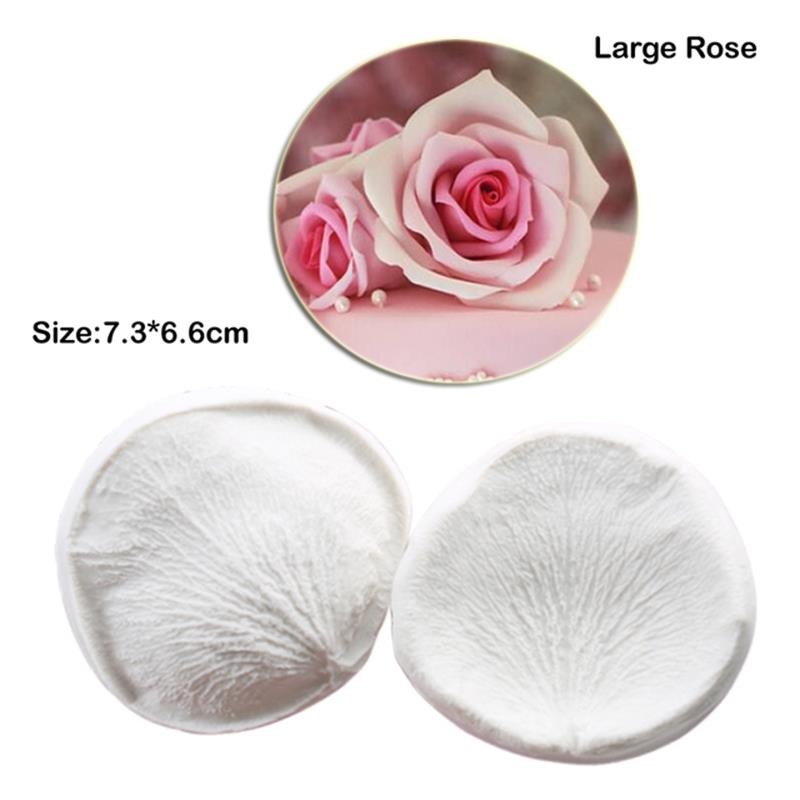 New Rose Petals Veiner Flower Silicone Cake Mold Meridians Simulation Gum Paste Mould Sugar tool 7.8cmX6.6cm
