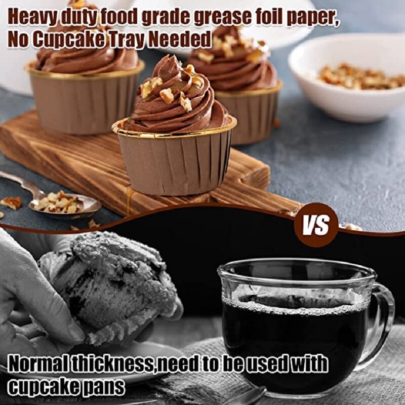 50pcs Muffin Cupcake Liners Cup Aluminum Foil Baking Cups Dessert Flan Cups Little Pudding Cups For Wedding Party Cake Tools