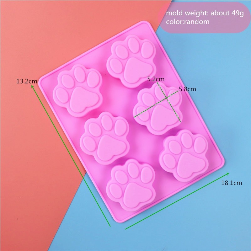 Animal Cartoon Dog Footprint Cat Paw Silicone Mold Mousse Chocolate Mold Pudding Jelly Mold Soap Mold Plaster Mold
