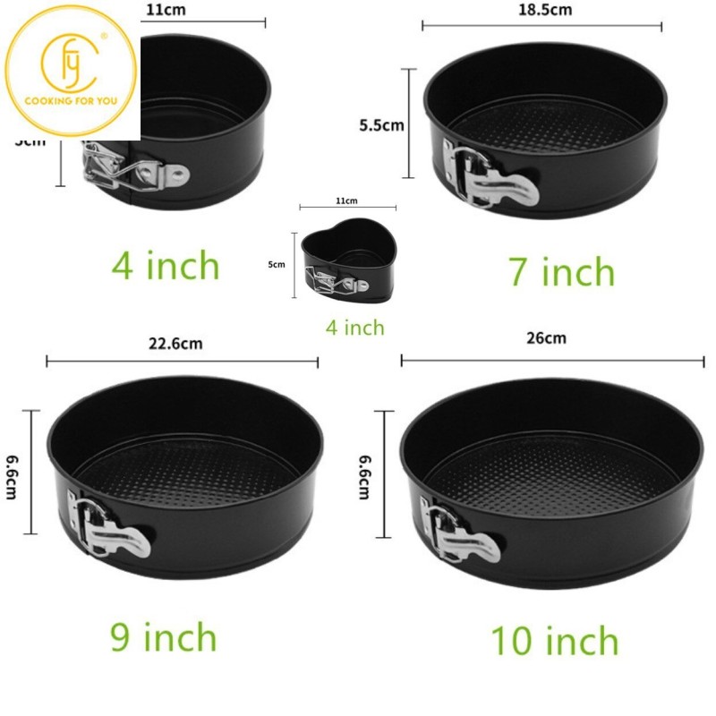4/7/9/10 Inch Removable Bottom Non-Stick Metal Bake Mould Cake Pan with Lock Divice Bakeware Cake Molds Baking Accessories