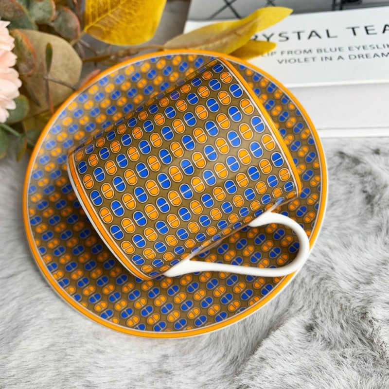 120ml Mini Coffee Gold 6 Pieces Top Bone China Coffee Mug Vintage Ceramic Mug Glazed Premium Tea Cup And Saucer Set Luxury Gift