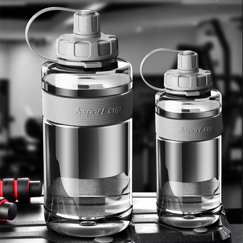 Water Bottle 2 Liters with Straw Half Gallon Gourd Motivational Travel Plastic Bottles for Training Sport Fitness Gym