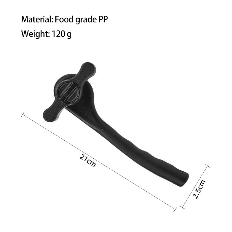 1PCS Black Professional Kitchen Tool Safety Hand-actuated Can Opener Side Cut Easy Grip Manual Opener Knife for Cans Lid