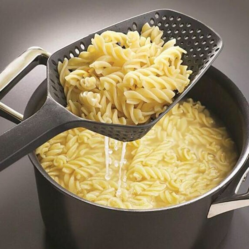 Kitchen Nylon Soup Food Strainer Scoop Anti-Scald Skimmer Strainer Fry Food Filter Mesh Ladle Portable Home Kitchen Cooking Tool