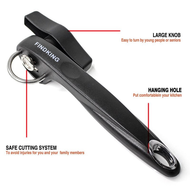 FINDKING 2021 Best Cans Opener Kitchen Tools Professional handheld Manual Stainless Steel Can Opener Side Cut Manual Jar opener