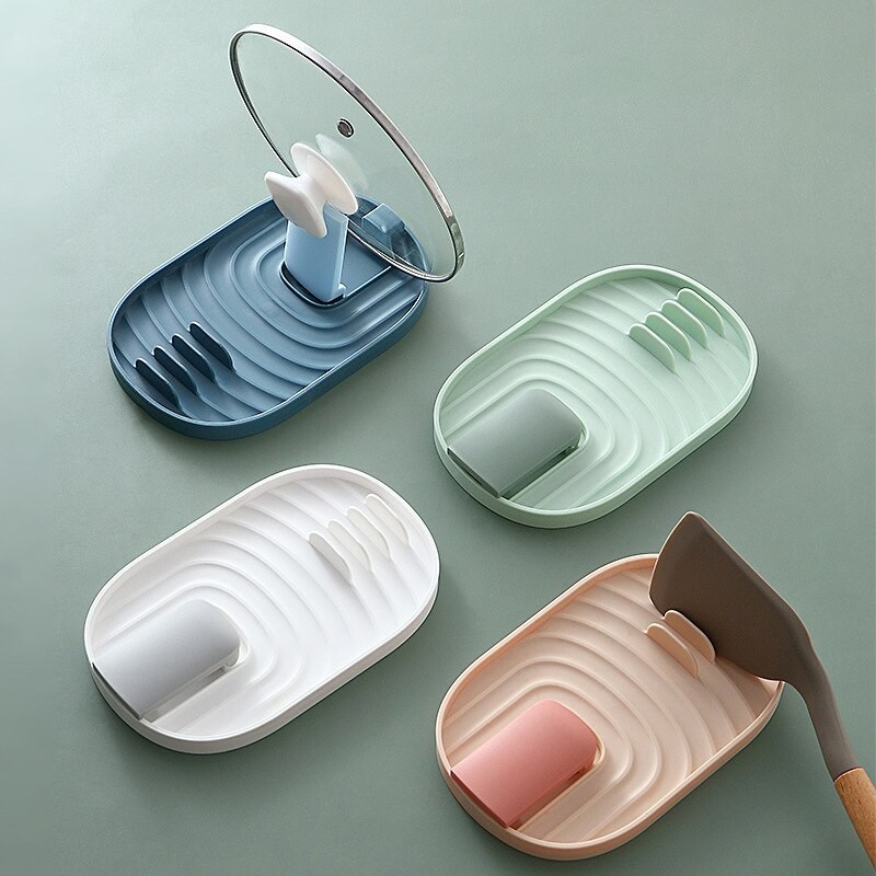 Nordic Style Pot Lid Shovel Storage Rack Simple Practical Multifunctional Kitchen Supply Non-slip Silicone Pad