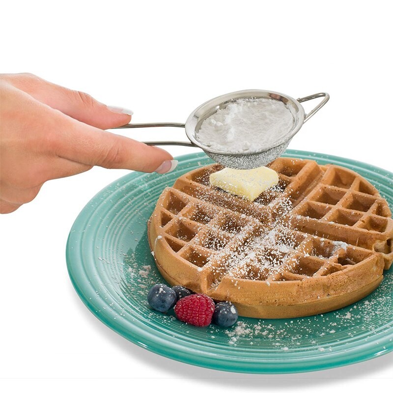 LMETJMA Stainless Steel Fine Mesh Strainers Oil Strainer Colanders with Long Wire Handles 3'', 5'', 6'', 8'', 9.5''  KC0072