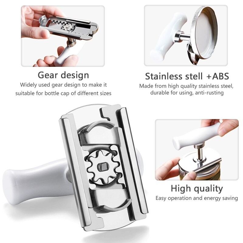 Adjustable Jar Opener Stainless Steel Lids off Jar Openers Bottle Opener Kitchen Gadgets Accessories Can Opener for 3-9.5CM