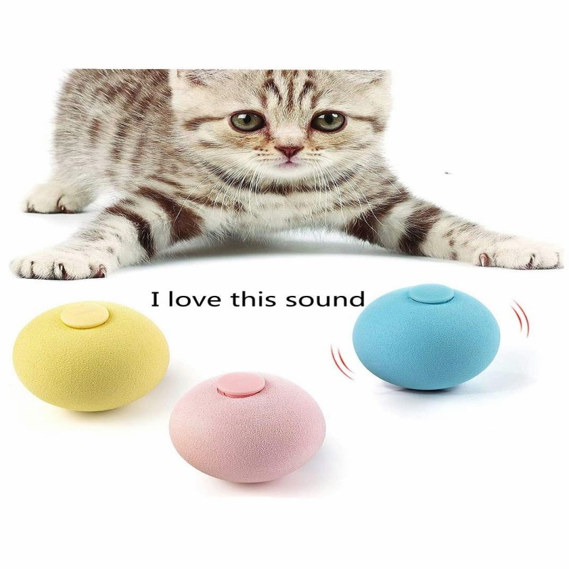 Cat Squeaky Ball ToyÃ¯Â¼Å’Simulation of Automatic Smart Animal Sound Interactive Gravity Ball, Catnip Toys for Kitten Kitty Playing