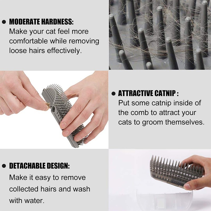 Massage Comb Pet Comb Removable Cat Corner Scratching Rubbing Brush Pet Hair Removal  Pet Grooming Cleaning Supplies Scratcher