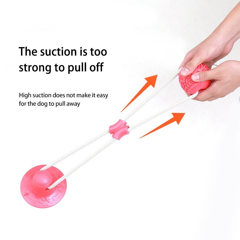 Dog Toys TPR Ball Teeth Grinding Cleaning Teeth Dog Chewing Play Pet Suction Cup Elastic Pull Rope Toy Pet Supplies