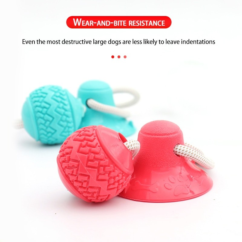 Dog Toys TPR Ball Teeth Grinding Cleaning Teeth Dog Chewing Play Pet Suction Cup Elastic Pull Rope Toy Pet Supplies