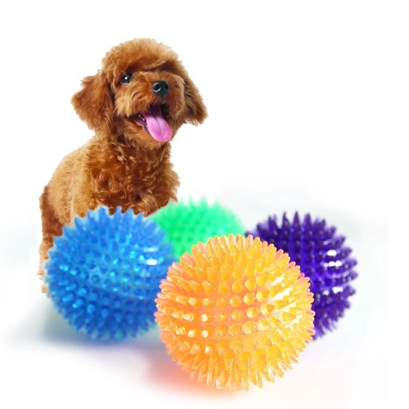 Small Dog Pets Toy Molar Cleaning Tooth TPR Bite-Resistant Hedgehog Ball Puppy Interactive Play Toys Pet Supplies Pet Dog Toys