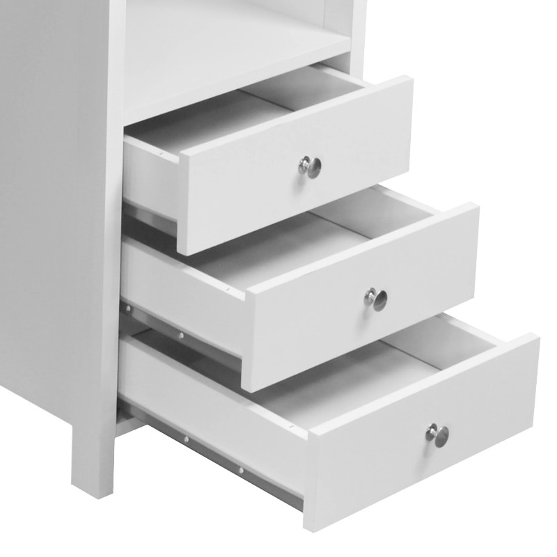 Techni Mobili Contemporary White Computer Desk with 3 Storage Drawers