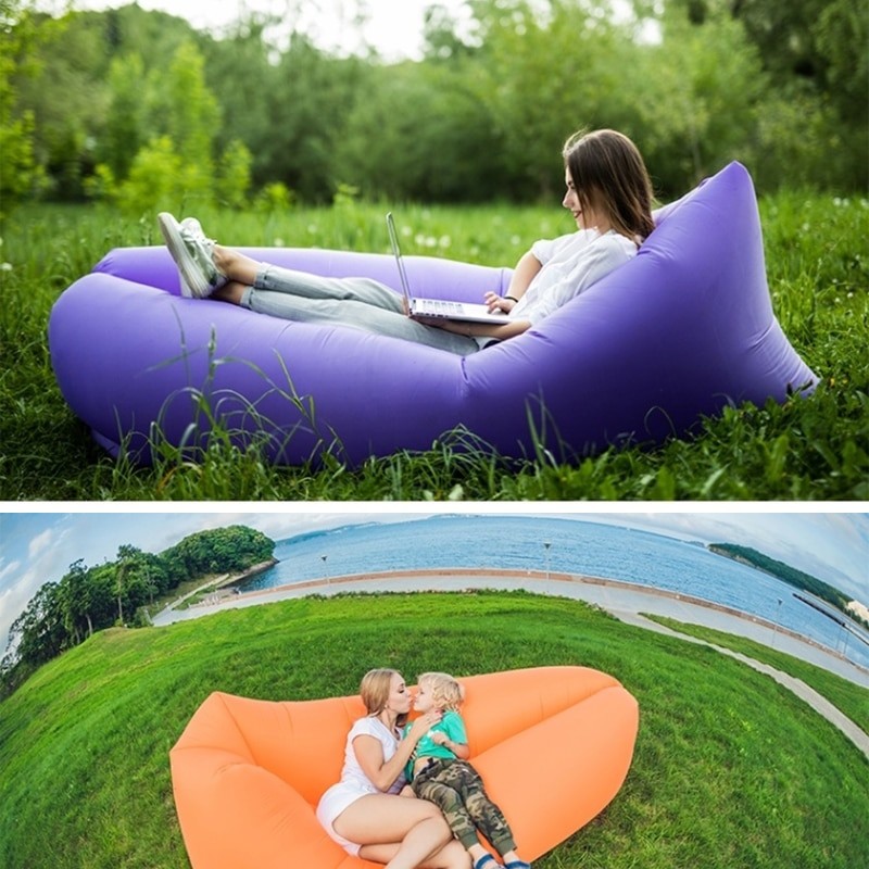 Portable Camping Inflatable Sofa Folding Chair Sleeping Bag Waterproof Ultralight Air Bed Outdoor Fast Folding Beach Lazy Bags
