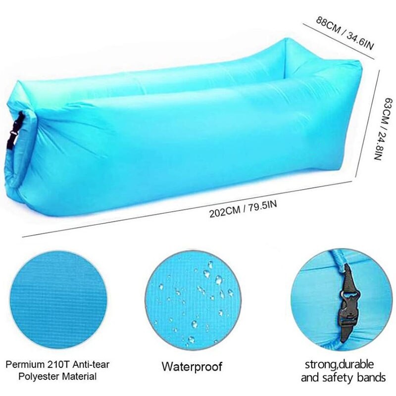 Portable Camping Inflatable Sofa Folding Chair Sleeping Bag Waterproof Ultralight Air Bed Outdoor Fast Folding Beach Lazy Bags