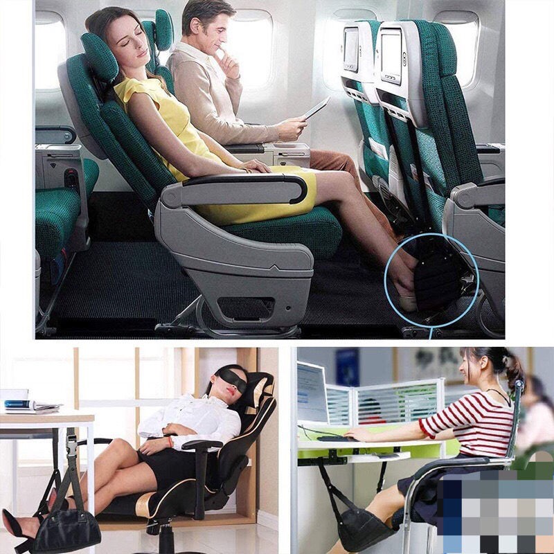 Office seat Travel Airplane Footrest Hammock Made with Premium Memory Foam Foot Resting Hammock for Travel Office Leg Hammock