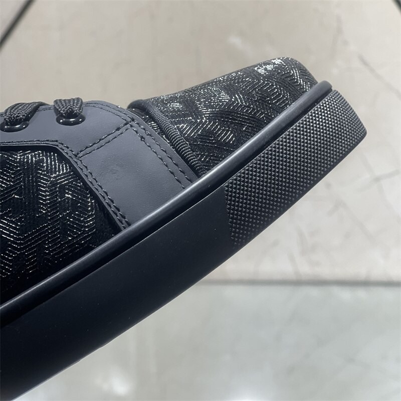 Luxury Designer Black Graffiti Fashion Style Red Bottom Low Top Shoes For Men's Casual Flats Loafers Women High Quality Sneakers