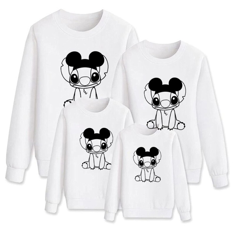 Balloon Stitch Loose Print Unisex Sweatshirt Basic Minimalist Cartoon Arrivals Disney Loose Letter Family Look Camiseta Hoodies