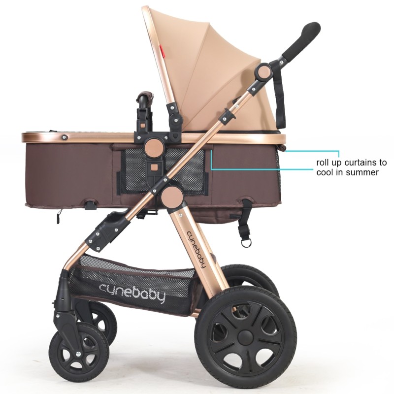 Infant Baby Stroller for Newborn and Toddler Convertible Bassinet Stroller Compact Single Baby Carriage Toddler Seat Stroller