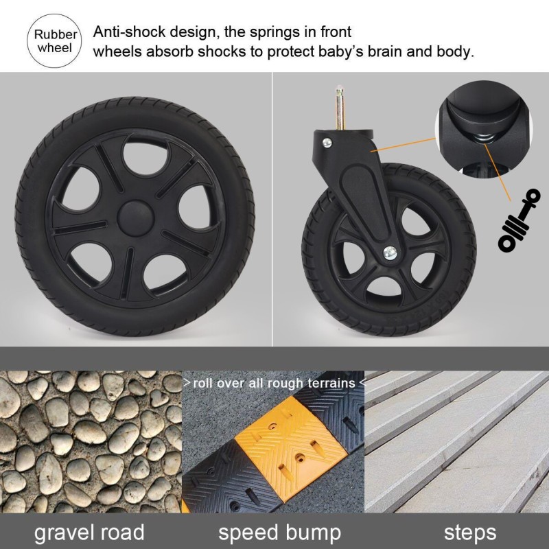 Infant Baby Stroller for Newborn and Toddler Convertible Bassinet Stroller Compact Single Baby Carriage Toddler Seat Stroller