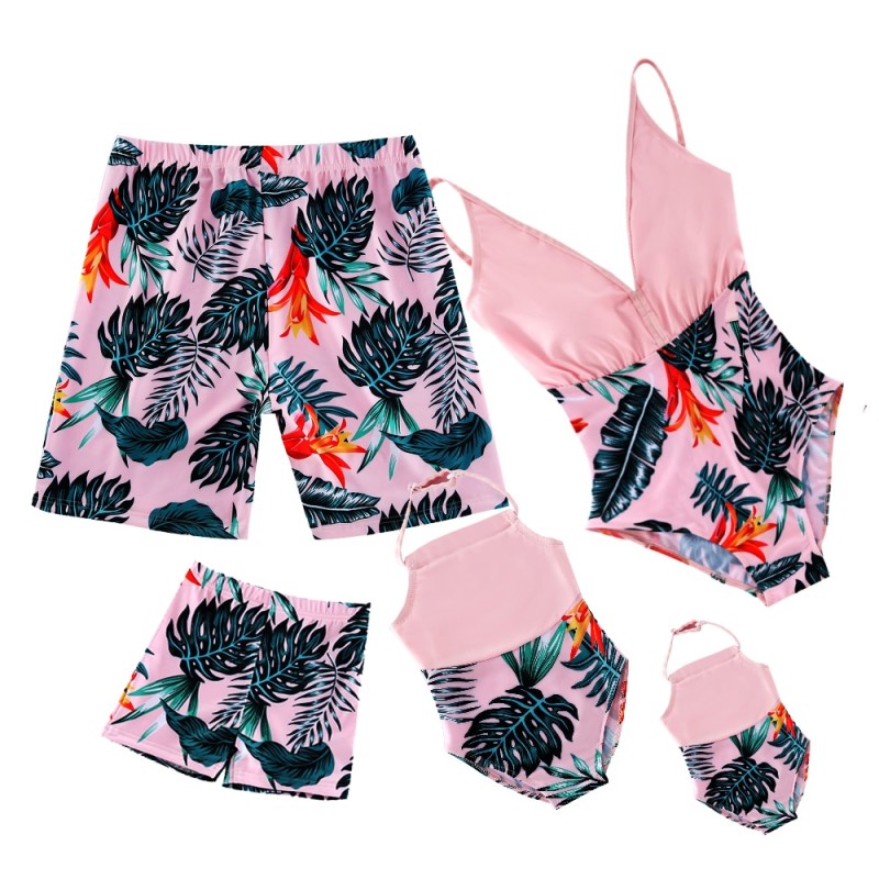 NEW Summer Famliy Swimsuits Mom Dad and Children Family Matching Swimwear Family Look Mommy and Me One-Piece Swimsuit