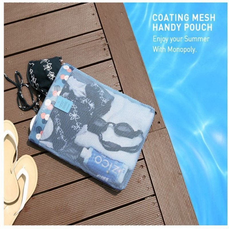 Summer Swimming Beach Bag Swimsuit Mesh Storage Bag Mesh Buggy Bag Wash Bag Sports Handbag Small Size