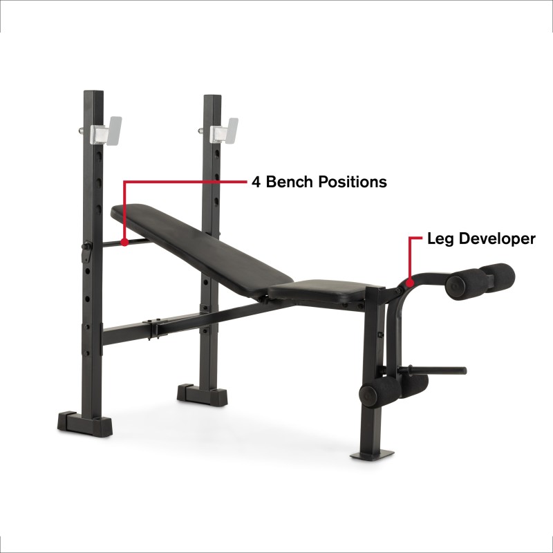 Adjustable Multifunctional Standard Weight Benches With Barbell Rack, 410 Lb. Total Weight Capacity, For Home Fitness Exercise