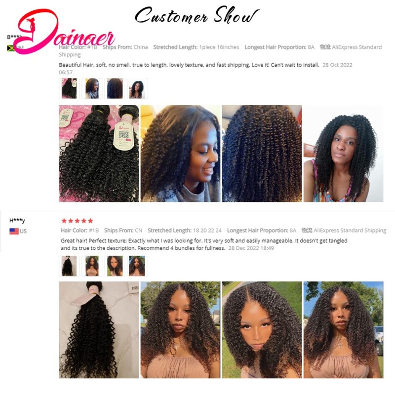 Indian Afro Kinky Curly Bundles 1/3/4pcs Human Hair Bundles Natural Color 8-30 Inch Virgin Hair Extension tissage cheveux humain