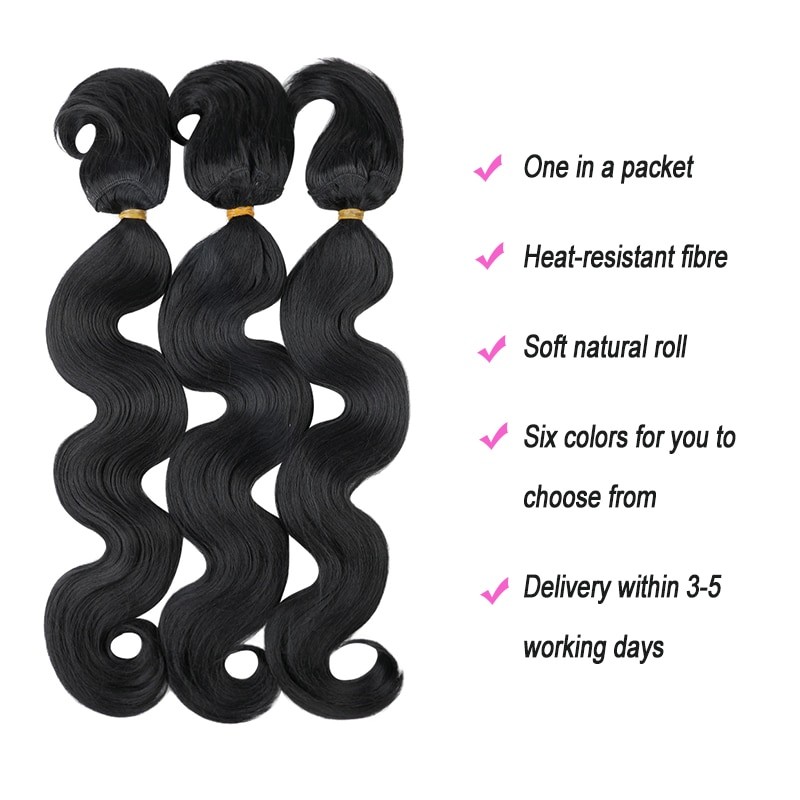 Belle Show Body Wave Hair Weave Bundles Heat Resistant Fiber Hair Weave Bundles Hair Extensions For Black Women