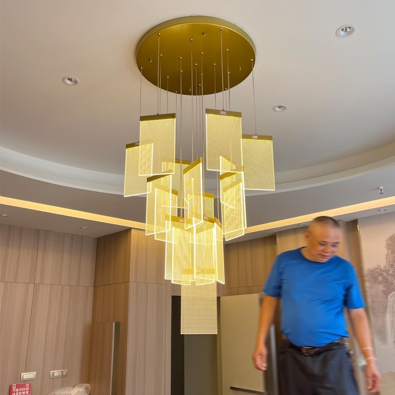 Long Lamp Shade Living Room Large Chandelier Staircase Long Lamp High-rise Mezzanine Exhibition Hall Dining Room Chandelier