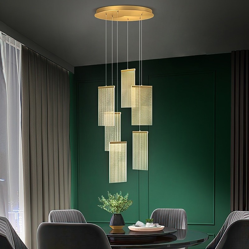 Long Lamp Shade Living Room Large Chandelier Staircase Long Lamp High-rise Mezzanine Exhibition Hall Dining Room Chandelier