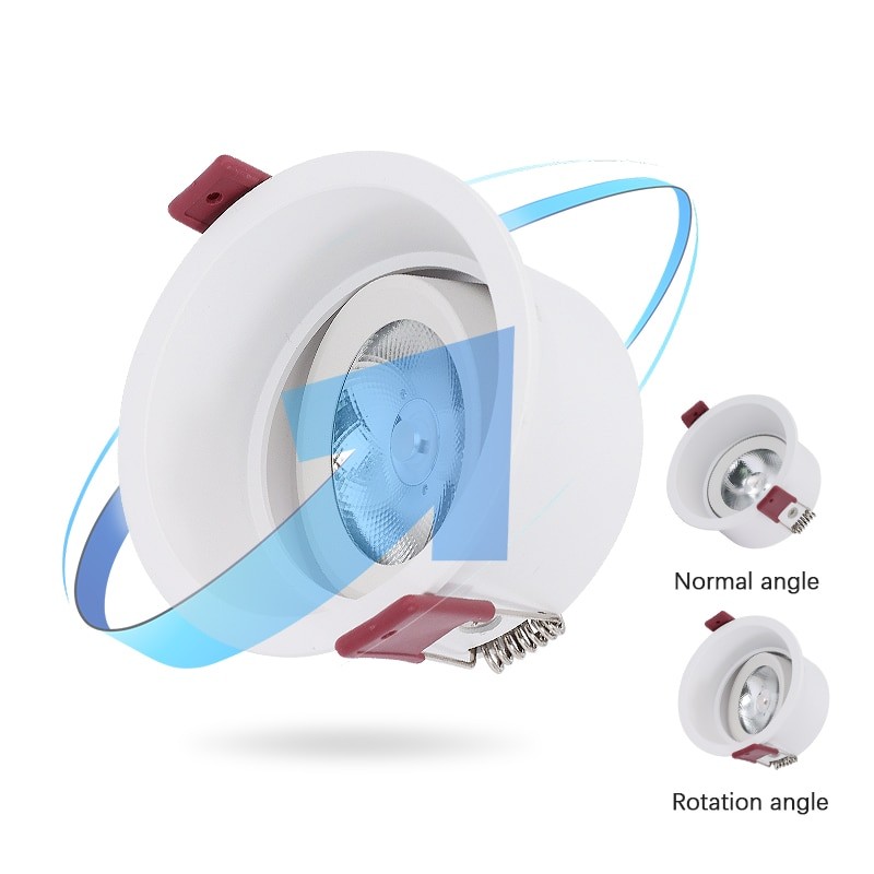 CRI90 Anti-glare LED 5W 7W 10W 12W Embedded Ceiling Downlight Round Spotlights Recessed Led Indoor Ceiling Light For Jewelry