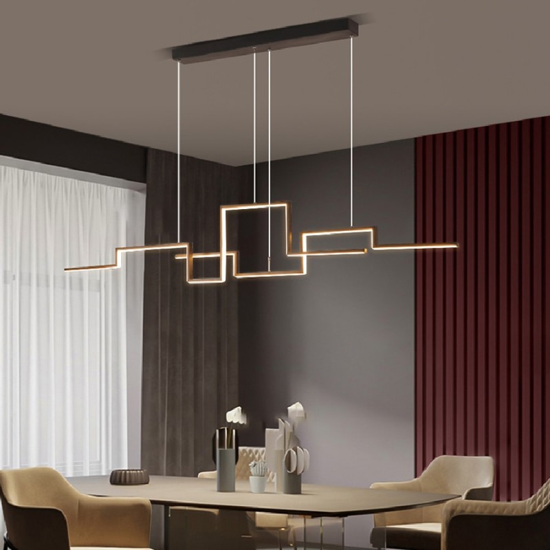 Nordic Geometry Black Led Chandelier Lighting Living Room Dining Room Decor  Chandelier Lamp Bar Office Hanging Lights Fixtures