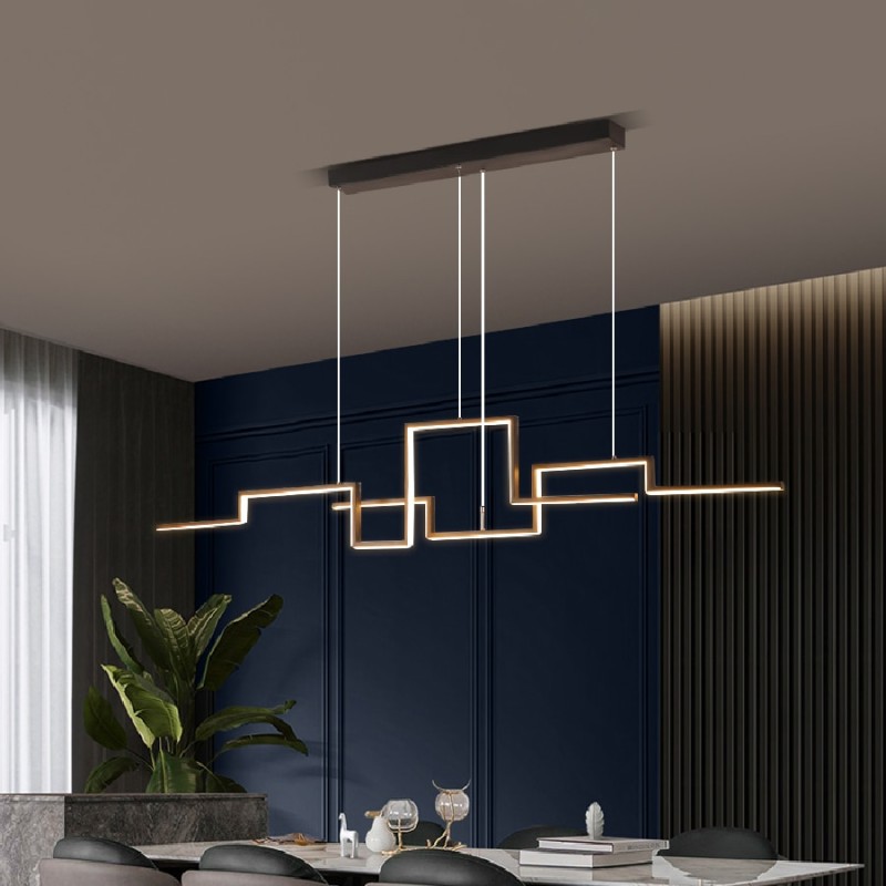 Nordic Geometry Black Led Chandelier Lighting Living Room Dining Room Decor  Chandelier Lamp Bar Office Hanging Lights Fixtures