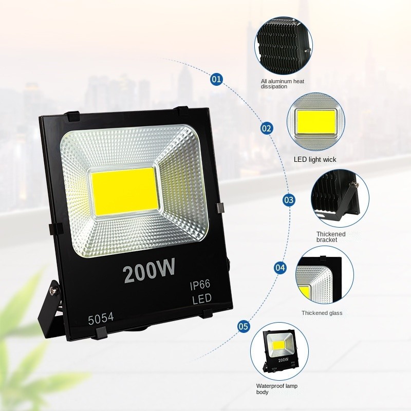 Flood Light Led Outdoor Wall Lamp 30W 50W 100W 150W 200W Floodlight Exterior Street Waterproof Spotlight Garden Stadium Lighting