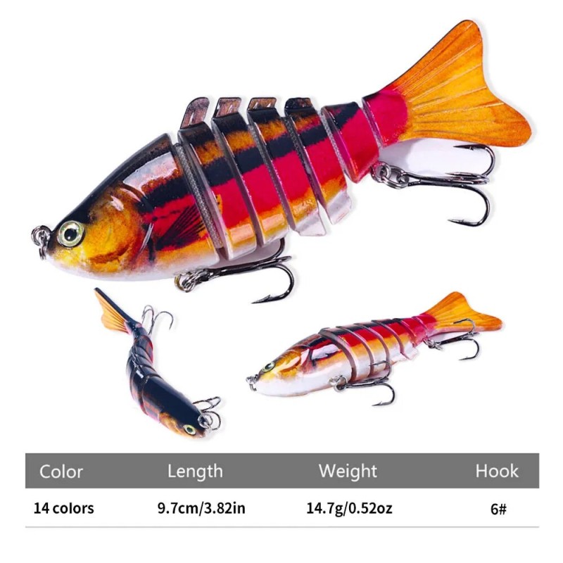 10cm 15g 7-segement Swimbait Pike Wobblers Crankbait Fishing Lure Multi Jointed Hard Bait Musky Sinking Isca Artificia - Fishing Lures - AliExpress