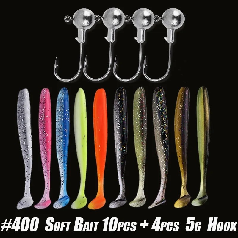 10pcs/30pcs Soft Fishing Lures Kit Silicone Lure Set Artificial Bait Worm with Crank Jig Head Hook| |   - AliExpress