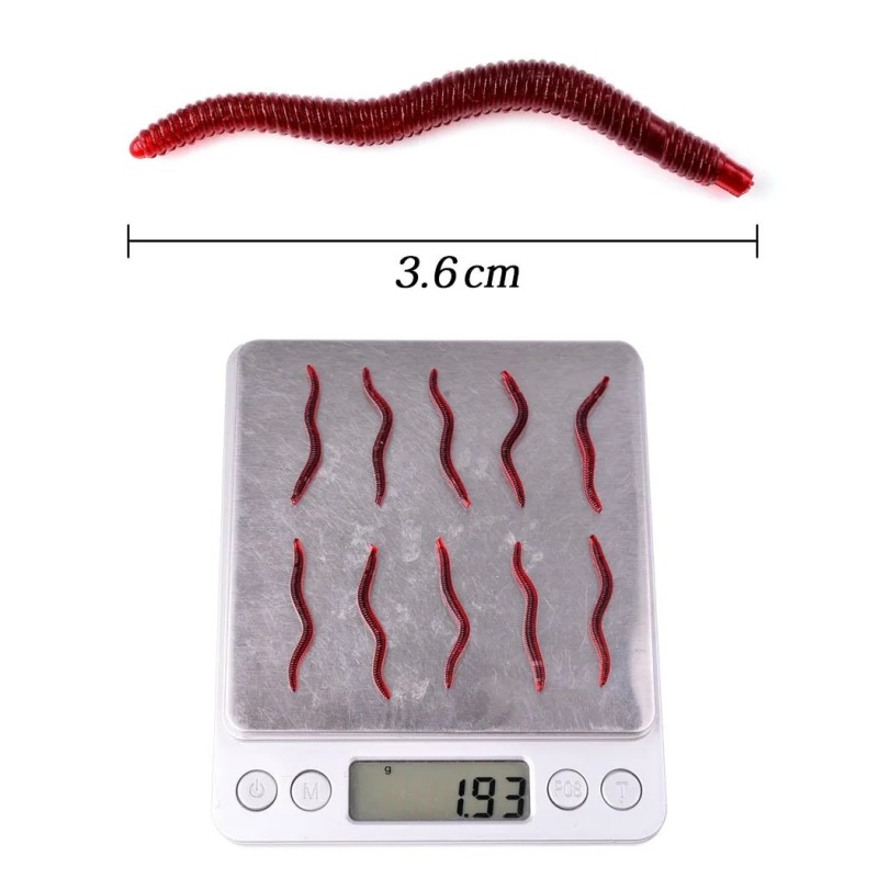 Flysand 50pcs Fishing Lures Lifelike Fishy Smell Red Soft Lures Simulation Earthworm Luminous Worms Artificial Fishing Lure - Fishing Lures - AliExpress