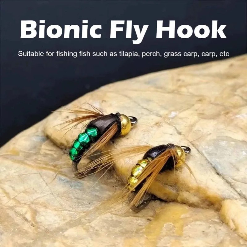 5/10pcs Brass Bead Head Fast Sinking Nymph Scud Fly Bug Worm Trout Fishing Flies Artificial Insect Fishing Bait Lure - Fishing Lures - AliExpress