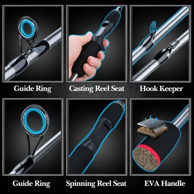 Sougayilang 5 Sections Portable Travel Fishing Rod Ultralight Weight Eva Handle Spinning/Casting Fishing Pole Fishing Tackle|Fishing Rods|   - AliExpress