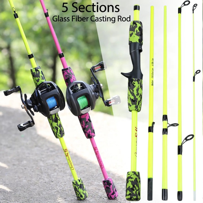 Sougayilang 5 Sections Portable Travel Fishing Rod Ultralight Weight Eva Handle Spinning/Casting Fishing Pole Fishing Tackle|Fishing Rods|   - AliExpress