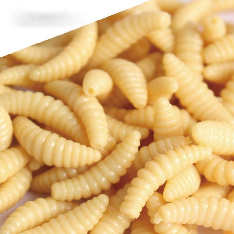 50 Pcs 20MM Soft Fishing Lure Hooks Breadworm Fish Silicone Artificial Bait Fishy Smell Shrimp Additive Lifelike Unpainted Lures| |   - AliExpress