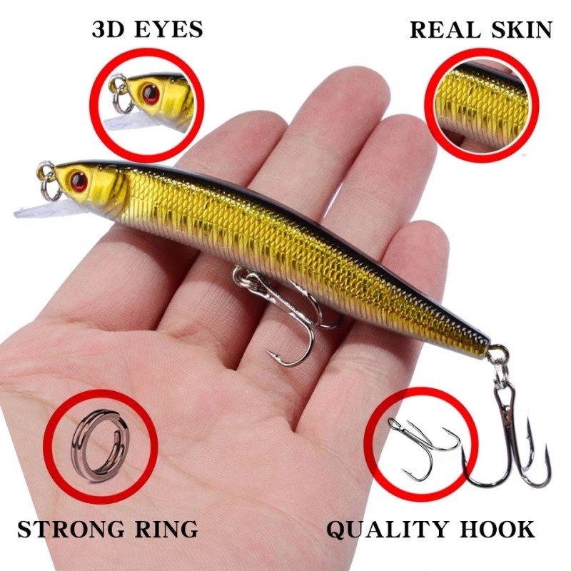 Fishing Lure Tackle Kit Set Hard Bait Artificial Rotating Floating Fishing Minnow Crankbait Wobblers Spinner Sinking Hooks Lures| |   - AliExpress