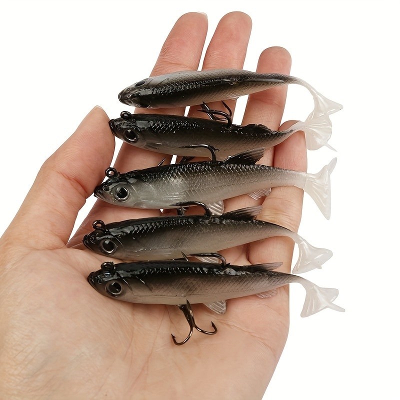 5pcs/Lot Jig Hook Silicone Soft Bait Set Swimbait 8cm 12.5g Fishing Wobblers Artificial Rubber Baits for Pike Bass Lure Tackle| |   - AliExpress