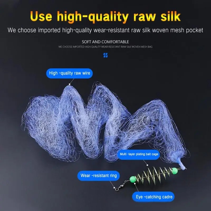 Multi Size Fishing Net Trap Mesh Luminous Bead Netting Sea Fish NetTackle Design Copper Shoal Cast Gill Feeder Fishing Trap| |   - AliExpress